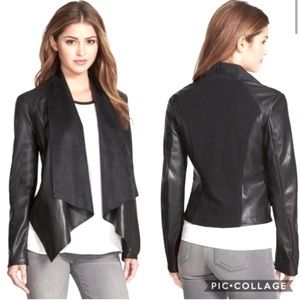 NWOT Vegan Leather Drape Jacket